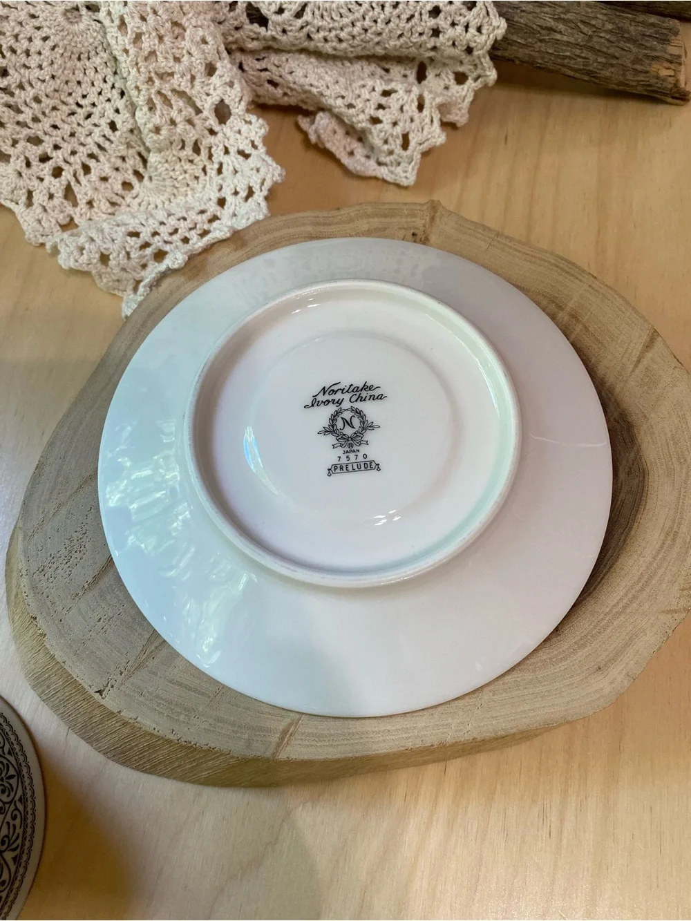 Noritake White and Black 7570 Ivory China Teacup & Saucer